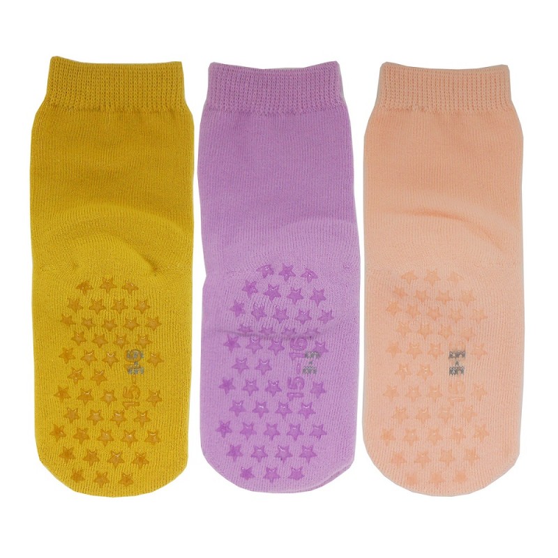 Yalion® 3 Paar Baby Kinder Socken Halbplüsch warme Sohle ANTI-RUTSCH