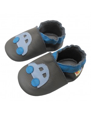 YalionÂŽ genuine leather Baby Shoes Soft Soles Leather Sneaker blue car