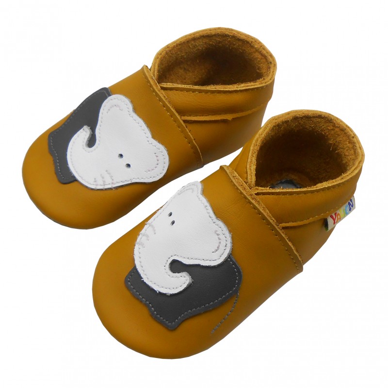 Yalion® Baby genuine leather Shoes Soft Soles white elephant