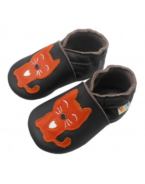 Yalion® Baby genuine leather Shoes Soft Soles Red Cat