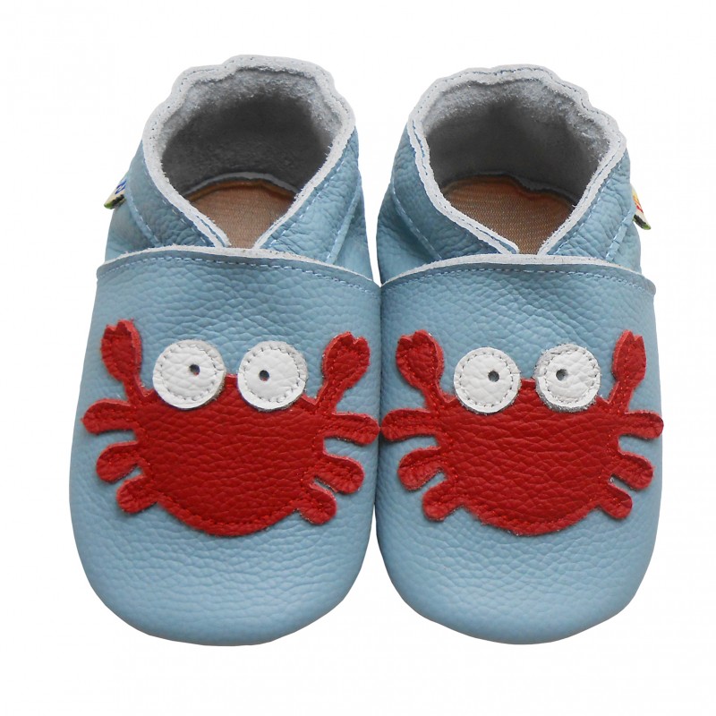 Yalion® genuine leather Baby Shoes Soft Soles Leather Sneaker Red Crab