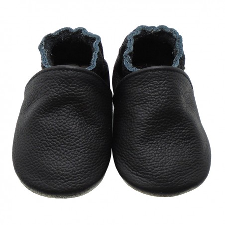 Yalion® genuine leather Baby Shoes Pure Black