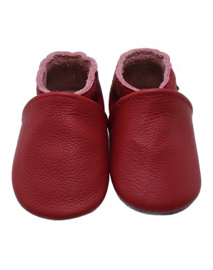 Yalion® genuine leather Baby Shoes Pure Red