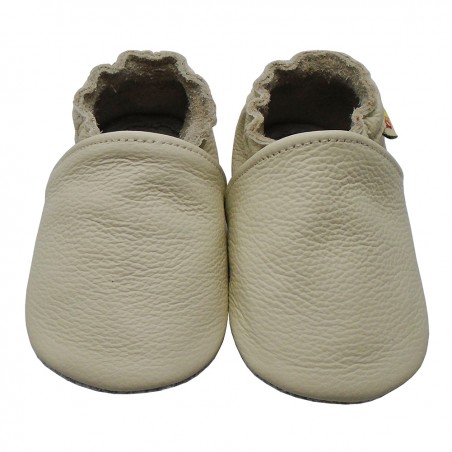 Yalion® genuine leather Baby Shoes Soft Soles Pure Beige