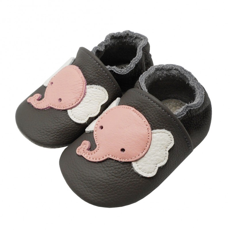 Yalion® genuine leather Baby Shoes Soft Soles Elephant Grey